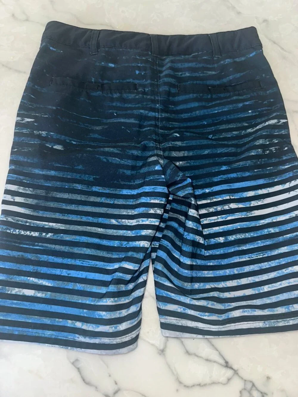 Men's Blue Striped Hybrid Boardshorts